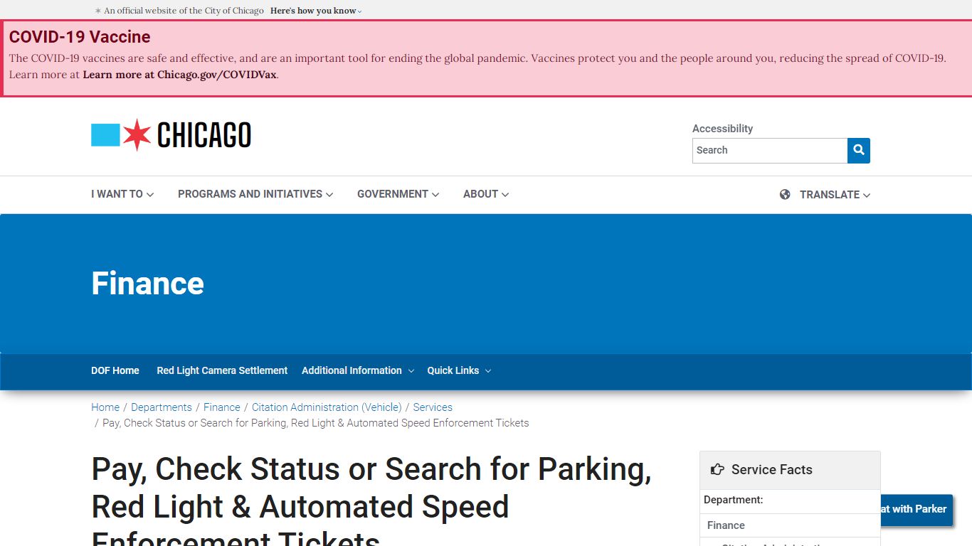 Pay, Check Status or Search for Parking, Red Light ... - Chicago