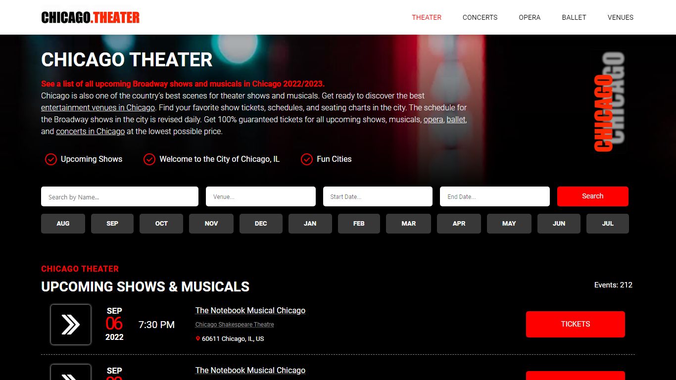 Chicago Theater: Broadway Shows & Musicals
